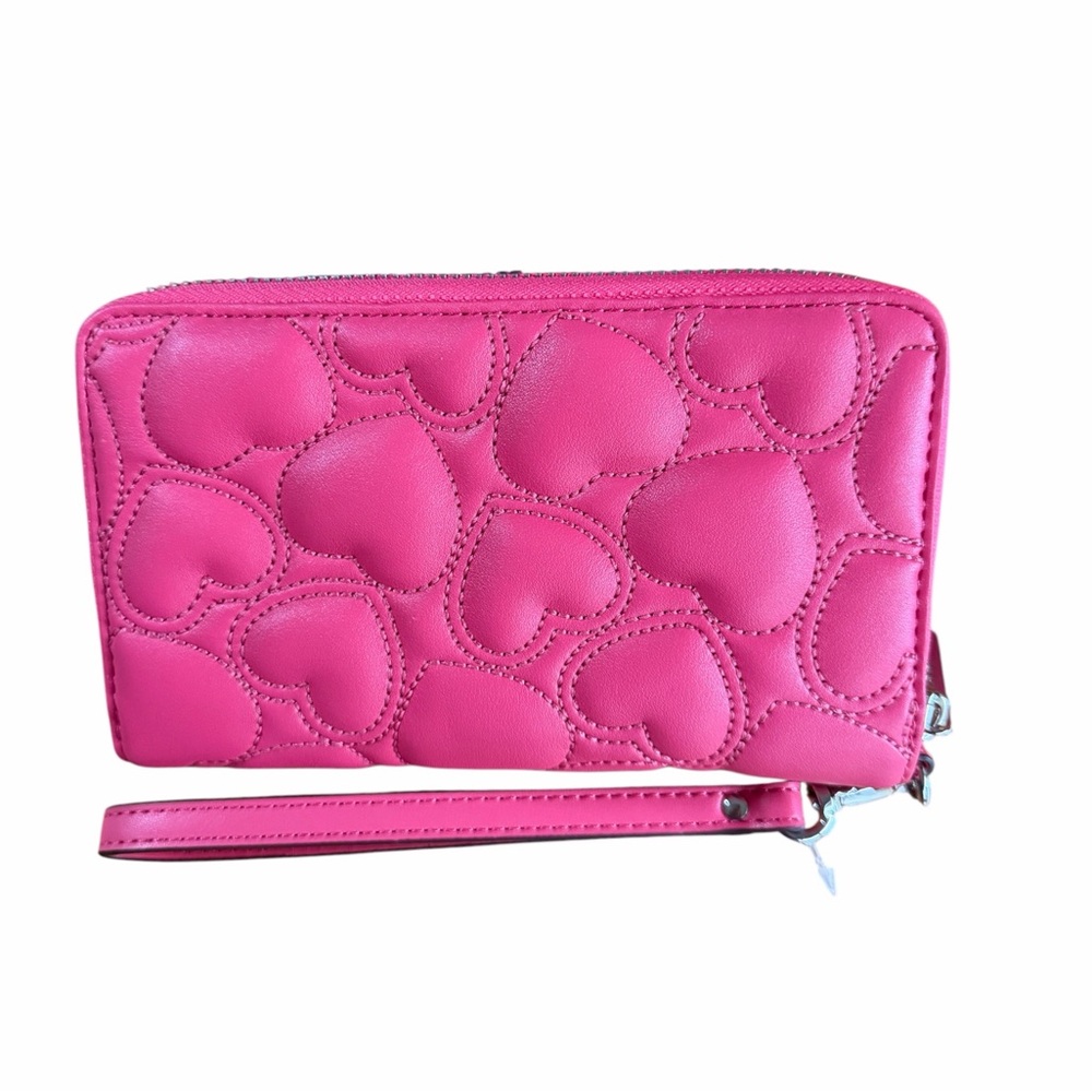 Michael Kors Sheila Medium Heart Embroidered Satchel Bag & Phone Wallet Hibiscus - Picture 14 of 15